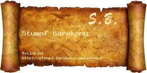 Stumpf Barakony névjegykártya